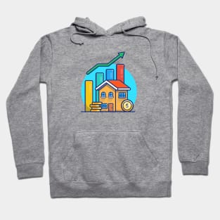 House With Gold Coin Statistic Cartoon Hoodie